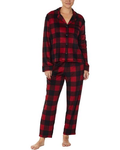 Donna Karan 2pc Cropped Pajama Set - Red