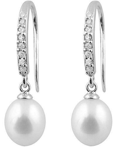 Splendid Silver 7-8mm Freshwater Pearl Earrings - White