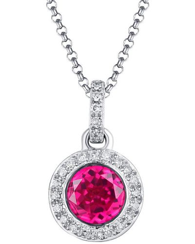 Diana M. Jewels Fine Jewelry 14k 0.97 Ct. Tw. Diamond & Corundum Necklace - Pink