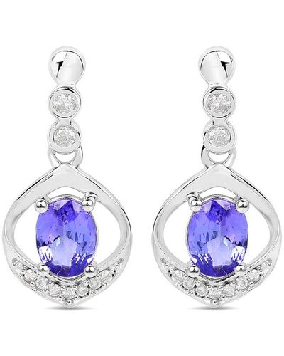 Diana M. Jewels Fine Jewellery 14k 0.76 Ct. Tw. Diamond & Tanzanite Dangle Earrings - Blue