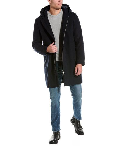 Armani Exchange Wool-blend Trench Coat - Black