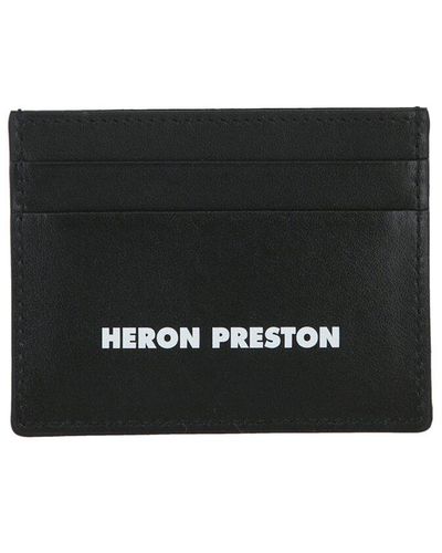 Heron Preston Hp Tape Leather Card Holder Wallet - Black