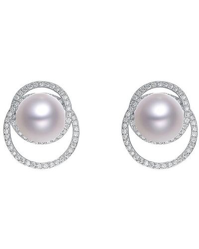 Genevive Jewelry Silver Cz Drop Earrings - Metallic