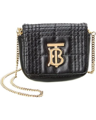 Burberry Lola Quilted Leather Airpods Pro Case On Chain - Black