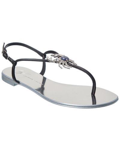 Sandales Giuseppe Zanotti Rock Talon 10 Cm Bleu - Taille 36 EU, 5.5 US, 3 UK - Cuir Italien