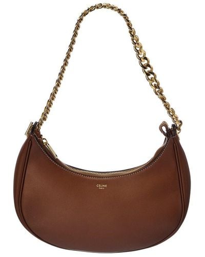 Celine Ava Medium Leather Hobo Bag - Brown