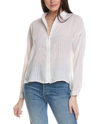 Bella Dahl High-low Hem Linen-blend Shirt - White