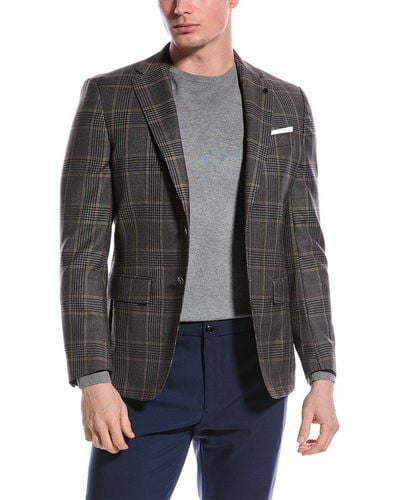 BOSS Slim Fit Wool Sport Jacket - Grey