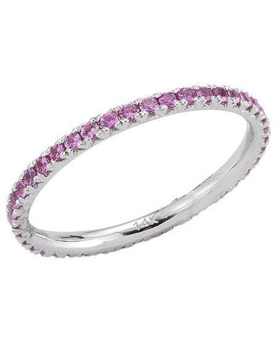 Nephora 14k 0.30 Ct. Tw. Pink Sapphires Eternity Ring - White