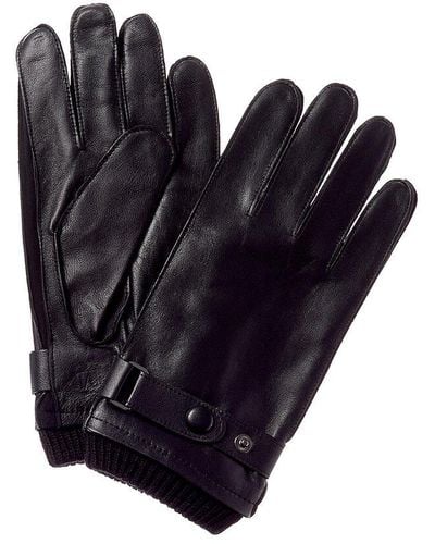 Bruno Magli Wool-blend & Leather Gloves - Black
