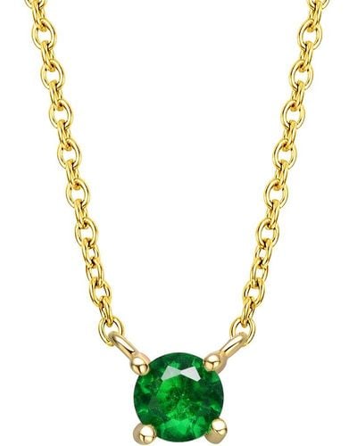 Rachel Glauber 14k Plated Cz Necklace - Green