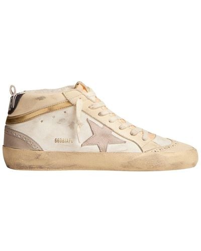 Golden Goose Mid Star Leather Sneaker - Natural