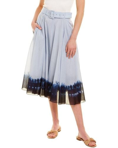 Samantha Sung Aster Midi Skirt - Blue