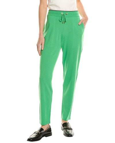 St. John Mix Rib Wool-blend Pant - Green