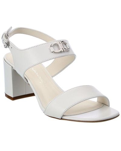 Ferragamo Cayla Leather Sandal - White