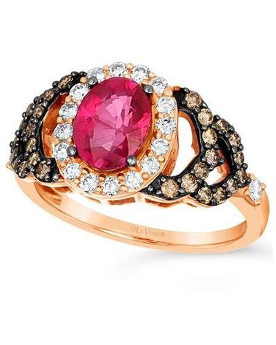 Le Vian Le Vian 14k Rose Gold 1.75 Ct. Tw. Diamond & Ruby Half-eternity Ring - Multicolor