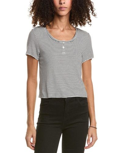 Saltwater Luxe Cropped Henley - Gray