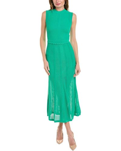 The Kooples Romantic Net Maxi Dress - Green