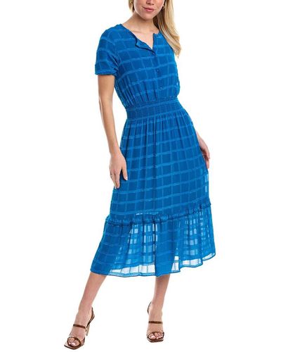 Nanette Lepore Women's Puff Sleeve Midi Dress In Nanette Navy