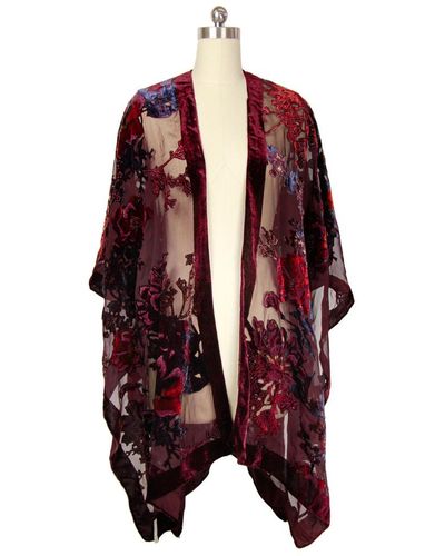 Saachi Burgundy Kimono - Red