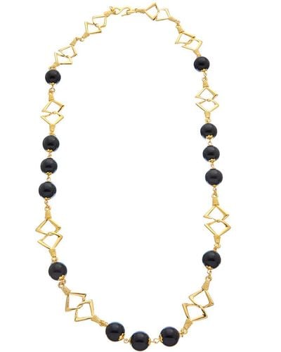 Kenneth Jay Lane 18k Plated Station Necklace - Metallic
