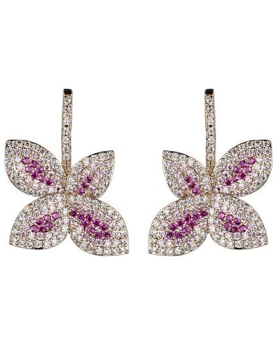 Eye Candy LA Agnes Cz Crystal Drop Earrings - Pink