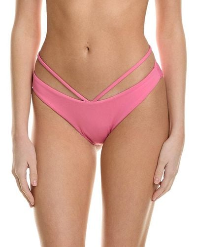 Jonathan Simkhai Emmalynn Solid Strappy Bikini Bottom - Pink