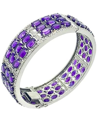 Arthur Marder Fine Jewelry Silver 4.00 Ct. Tw. Diamond & Amethyst Bracelet - Multicolor