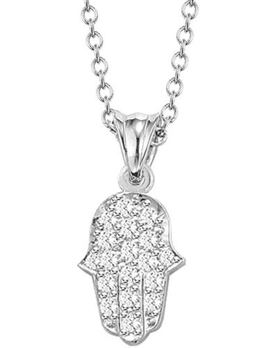 I. REISS 14k 0.20 Ct. Tw. Diamond Hamsa Necklace - White