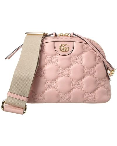Gucci GG Matelasse Small Leather Shoulder Bag - Pink