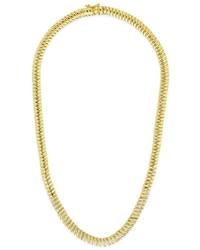 Sterling Forever 14k Plated Cz Arabella Chain Necklace - Metallic