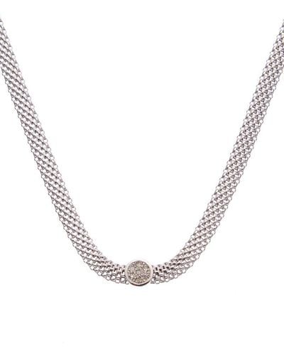 Meshmerise 18k Gold Vermeil 0.06 Ct. Tw. Diamond Mesh Choker Necklace - Metallic