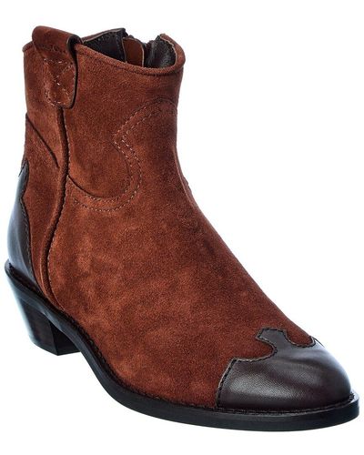 See By Chloé See By Chloe Suede & Leather Bootie - Brown