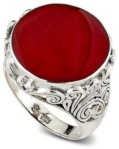 Samuel B. Silver Coral Balinese Swirl Ring - Red