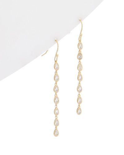 Rivka Friedman 18k Gold Clad Cz Drop Earrings - White