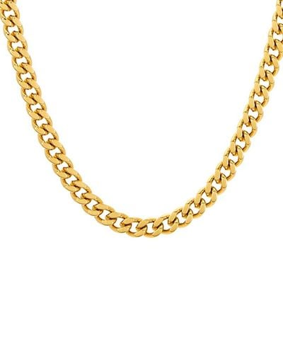 Adornia Plated Cuban Chain Necklace - Metallic
