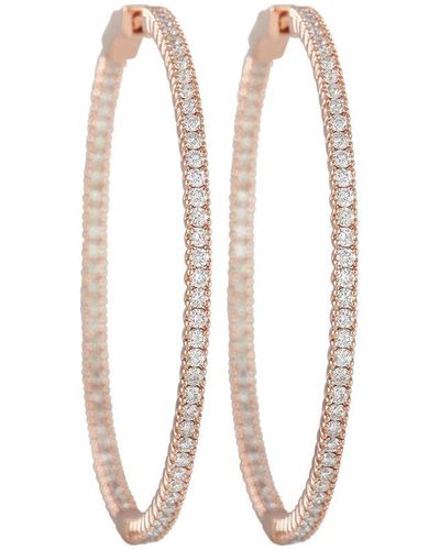 Diamond Select Cuts 14k Rose Gold 1.89 Ct. Tw. Diamond Inside Out Hoops - White