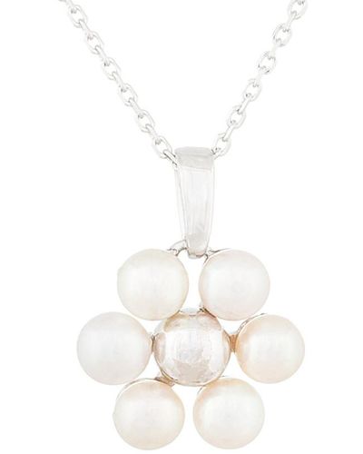 Splendid Silver 4-4.5mm Freshwater Pearl Necklace - White