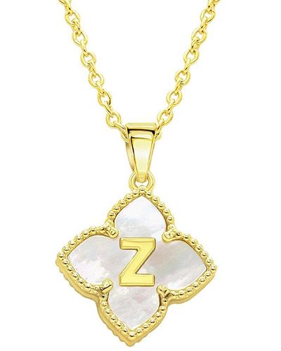 Adornia 14k Plated Pearl Initial Necklace - Metallic