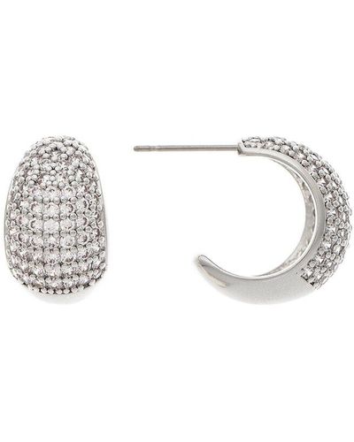 Rivka Friedman Rhodium Plated Cz Dangle Earrings - Metallic