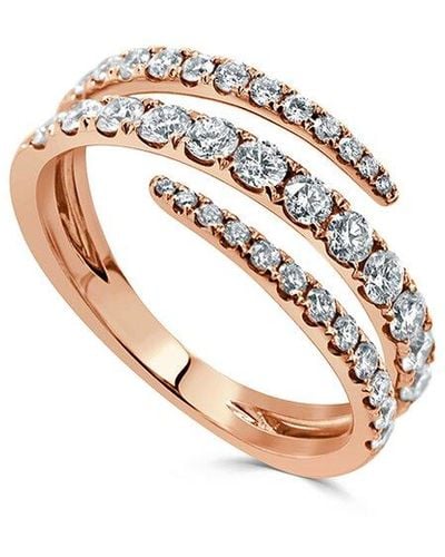 Sabrina Designs 14k Rose Gold 0.77 Ct. Tw. Diamond Wrap Band Ring - White