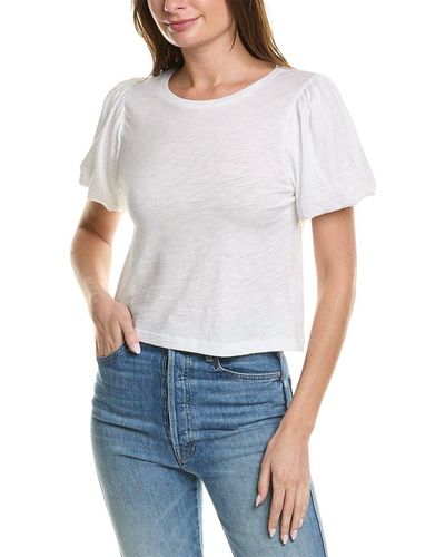 Goldie Pouf Sleeve Top - White