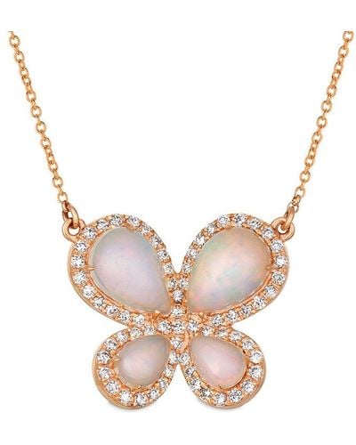 Le Vian Le Vian 14k Strawberry Gold 2.31 Ct. Tw. Diamond & Opal Necklace - Multicolor