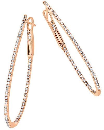 Sabrina Designs 14k Rose Gold 0.57 Ct. Tw. Diamond Hoops - White