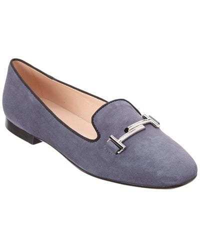 Tod's Double T Suede Slipper - Blue