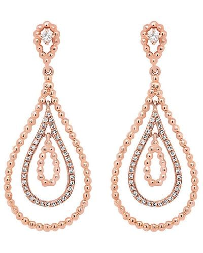 Diana M. Jewels Fine Jewellery 14k Rose Gold 0.28 Ct. Tw. Diamond Earrings - Metallic