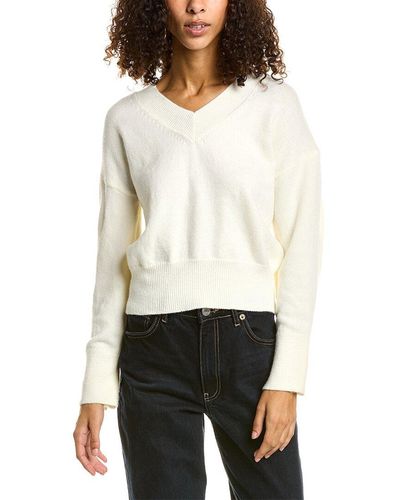 7021 Dropped-shoulder Sweater - White