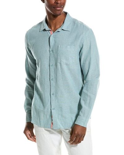 Vintage Summer Linen-blend Shirt - Blue