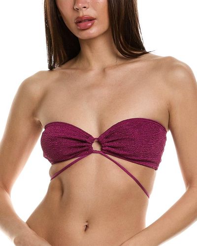 Bondeye Margarita Bandeau Bikini Top - Purple