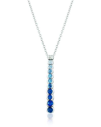 Le Vian Le Vian 14k 0.42 Ct. Tw. Diamond & Sapphire Pendant Necklace - Multicolor